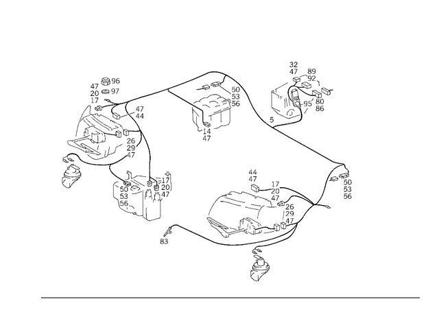 1405401405 - Electrical Equipment and Instruments: Electric Line for Mercedes-Benz: 400SE, 400SEL, 500SEL, 600SEL, S420 Image image