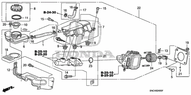 Brake Master Cylinder  - Master Power (KA/KC) for 2006 Honda Civic #0