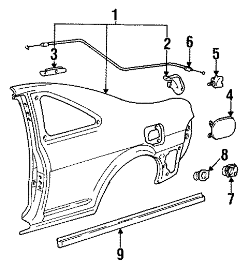 Fuel Door for 1995 Toyota Paseo #0