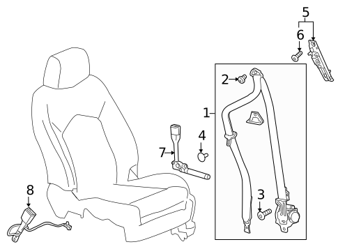 Front Seat Belts for 2018 Cadillac XT5 #0