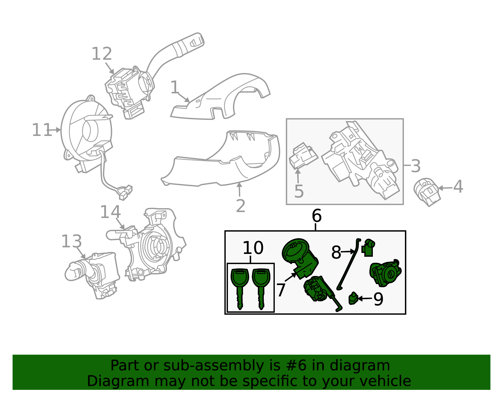 GSYN-76-14X - Ignition Lock Cylinder 2009-2010 Mazda 6 | Mazda-Parts