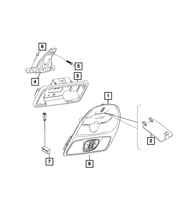 6QM18MS7AA - Interior Trim: Overhead Console for Mopar Image