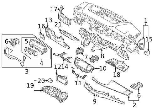 Instrument Panel Components for 2016 Hyundai Equus #0