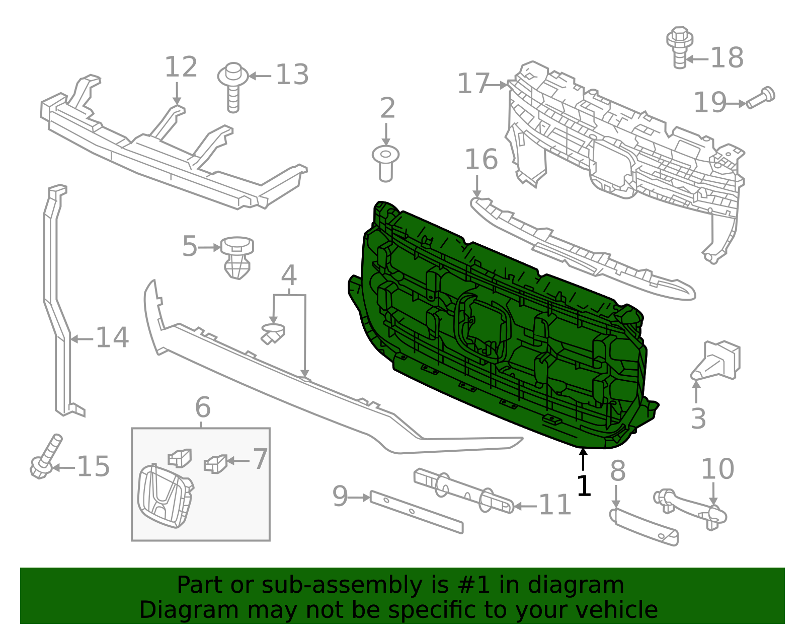 08F21-T6Z-100B - 2024-2025 Honda - Front Grille | All Discount
