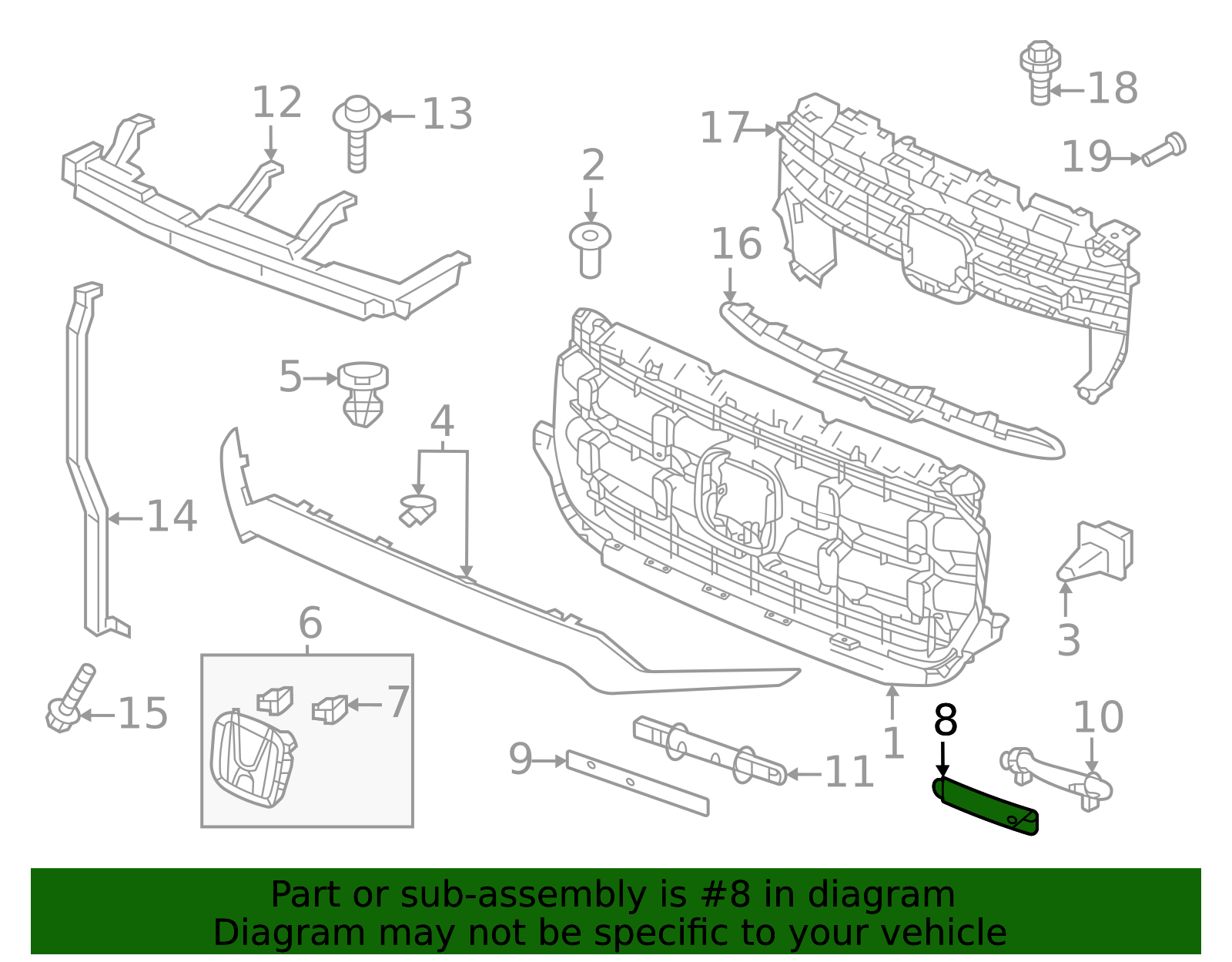 2024-2025 Honda Ridgeline Grille Emblem 75754-T6Z-A21 | OEM Parts Online