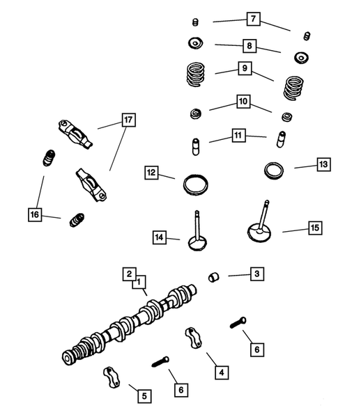 Camshafts and Valves for 2004 Dodge Durango #0