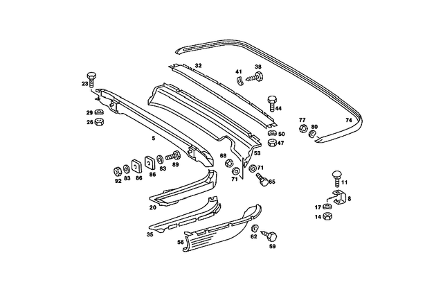 1078800919 - Front and Rear End Sheet Metal: Stiffener for Mercedes-Benz: 350SL, 380SL, 380SLC, 450SL, 450SLC, 560SL Image image