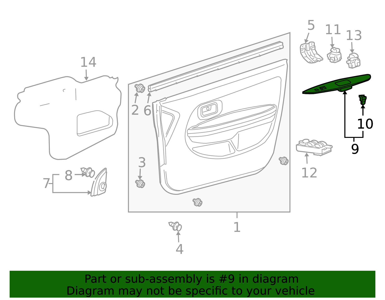 74232-52200-B0 - Door Switch Trim Panel 2004-2006 Scion xA