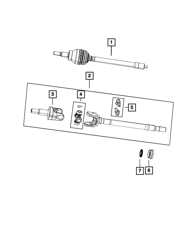 68463625AB - Differential and Drive Line: Axle Shaft, Left for Mopar Image