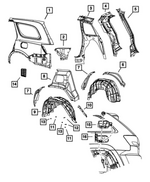 68214290AC - Body Sheet Metal Except Doors: Body Side Aperture Outer Panel, Right for Mopar Image