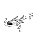 68292809AB - Electrical: Headlamp, Left for Mopar Image