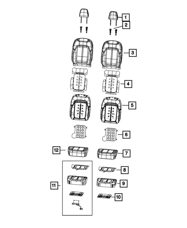 6PJ762X7AD - Interior Trim: Front Headrest for Mopar Image