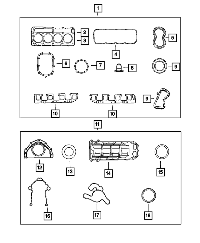 68417512AB - 5.7LGas; Engine: Engine Gasket Kit for Mopar Image