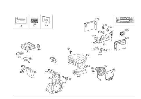Radio Set, Remote Control, Amplifier, CD-Player, Loudspeaker for 1997 Mercedes-Benz SL320 #0