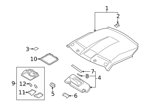 Interior Trim - Roof for 2021 Nissan GT-R #1