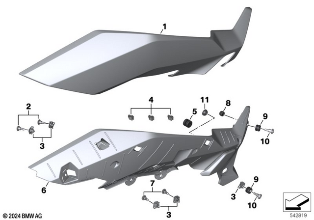 46638404446 - Frame and Mounting Parts: Lateral Trim Panel, Right - Rohteil/blank for BMW-Motorrad Image