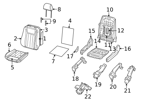 Front Seat Components for 2008 Chrysler Aspen #0