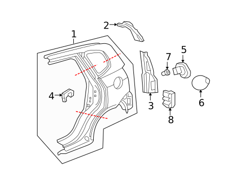 Quarter Panel & Components for 2008 Honda Fit #0