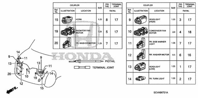 Electrical Connector (FR.) (2) for 2008 Honda Element #0