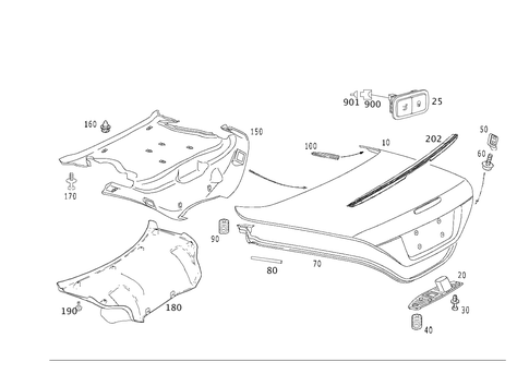 Trunk Lid for 1994 Mercedes-Benz SL 500 #0