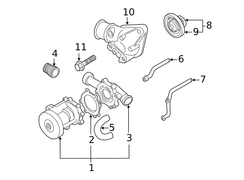 Water Pump for 2007 Saab 9-5 #0