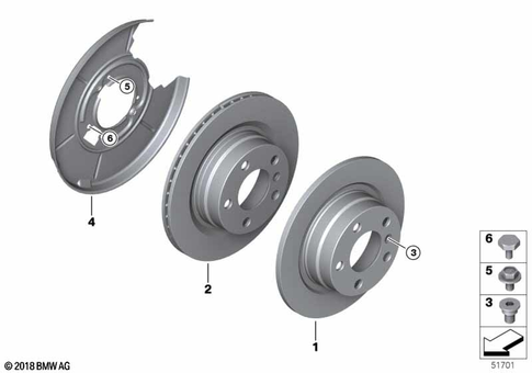 Rear Wheel Brake / Brake Disc for 2010 BMW Z4 30i #0