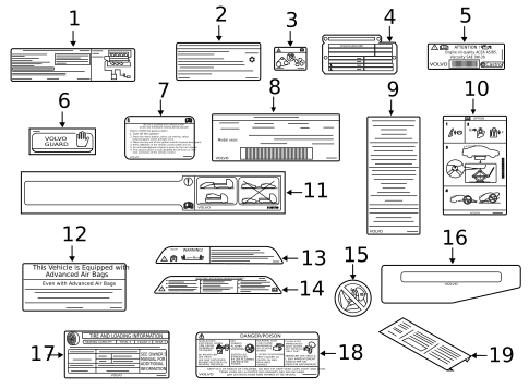 Labels for 2013 Volvo XC60 #0