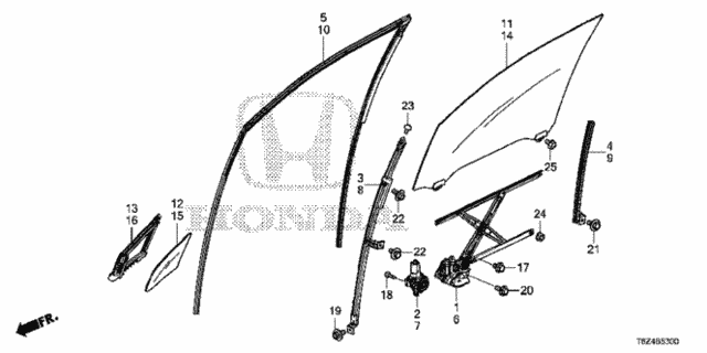 Front Door Glass - Door Regulator for 2019 Honda Ridgeline #0