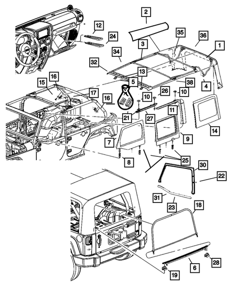 Roof for 2010 Jeep Wrangler #0