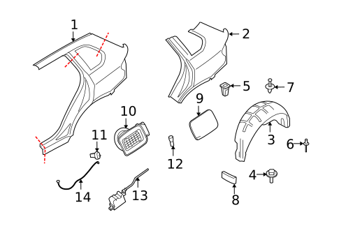 Quarter Panel & Components for 2011 BMW X5 #0