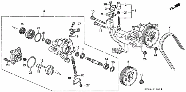 P.S. Pump - Bracket (V6) for 1995 Honda Accord #0