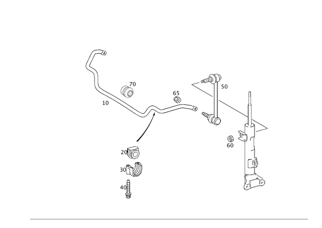 2033234365 - Springs, Suspension and Hydraulics: Torsion Bar for Mercedes-Benz: 180C, C230, C240, C280, C320, C350, C55 AMG, CLK320, CLK350, CLK500, CLK550 Image image