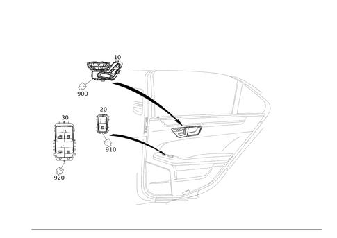 Switch Rear Door Lining for 2013 Mercedes-Benz S65 AMG #0