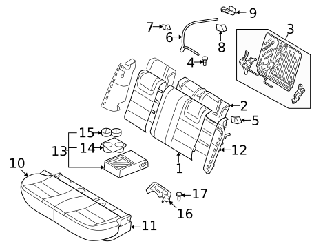 Rear Seat Components for 2008 Mercury Milan #0