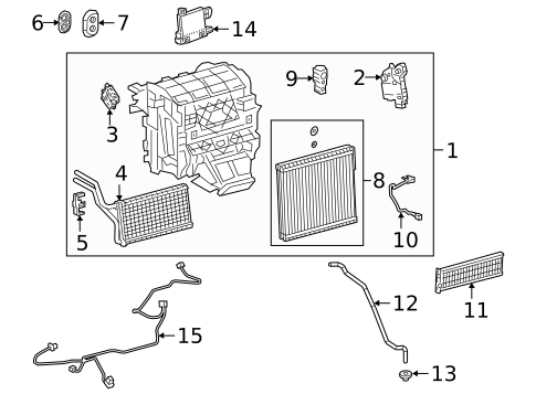 Evaporator & Heater Components for 2020 Toyota Camry #1