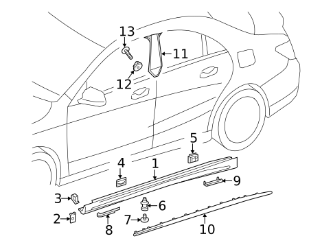 Exterior Trim - Pillars for 2016 Mercedes-Benz CLA45 AMG #0