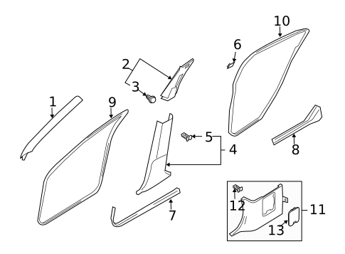Interior Trim - Pillars for 2003 INFINITI G35 #0