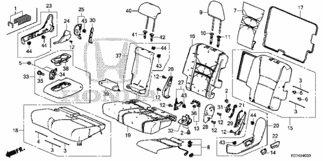 Middle Seat (L.) (Bench Seat) for 2016 Honda Pilot #0