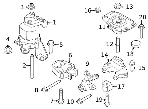 Engine & Trans Mounting for 2019 Ford Fusion #0