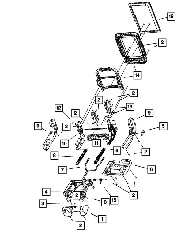 YM591J3AA - Interior Trim: Recliner Shield, Left, Inboard for Mopar Image
