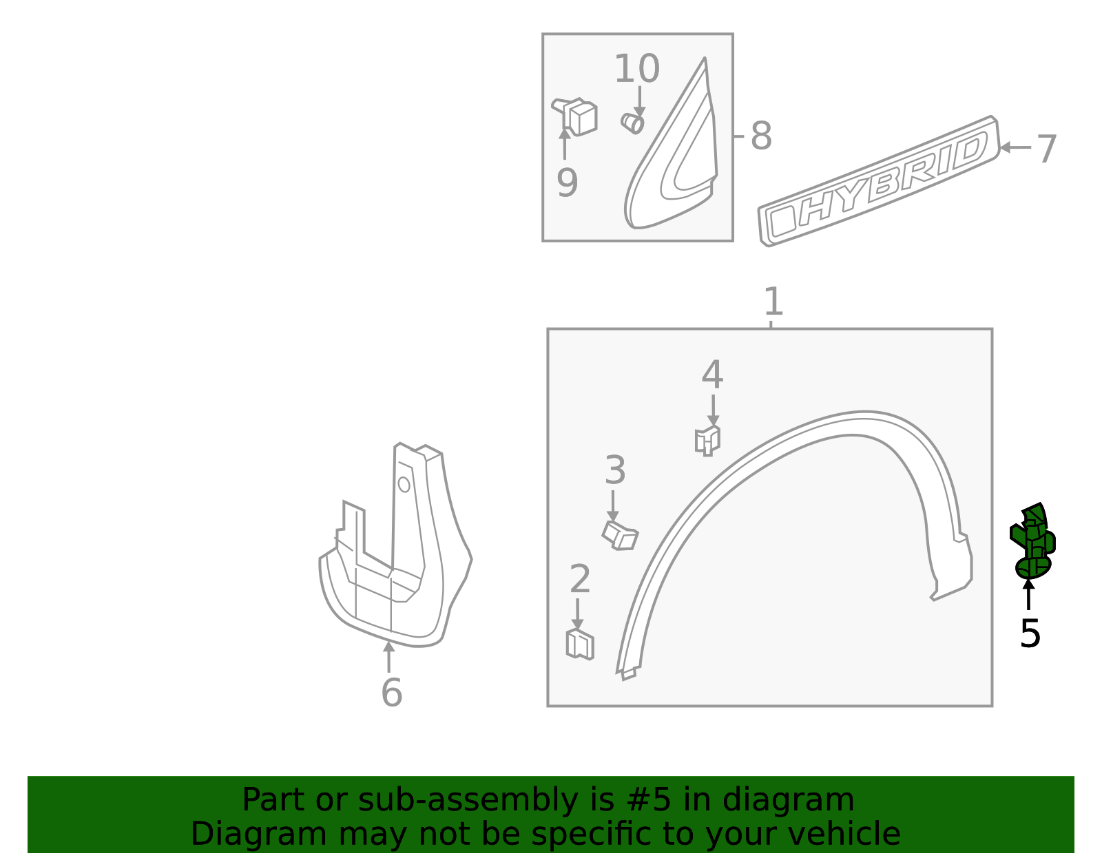 74116-TLA-A02 - 2017-2022 Honda CR-V - Bracket R Front Wheel Arch ...