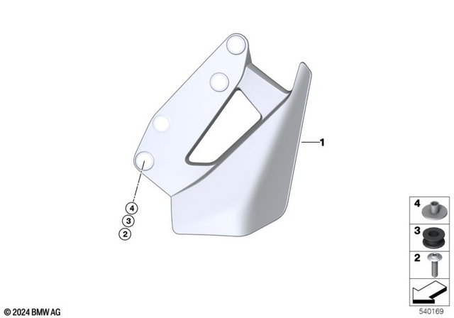 46631542702 - Frame and Mounting Parts: Wind Deflector Right for BMW-Motorrad Image