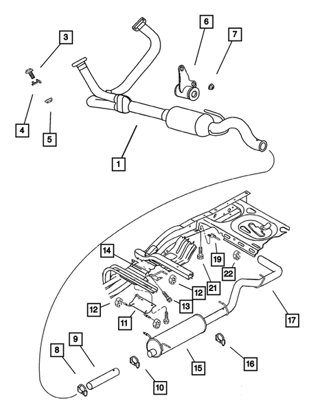 Exhaust System for 2002 Dodge Dakota #0