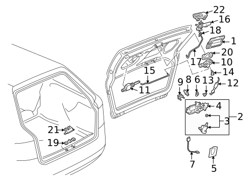 Lock & Hardware for 2000 Audi A6 Quattro #2