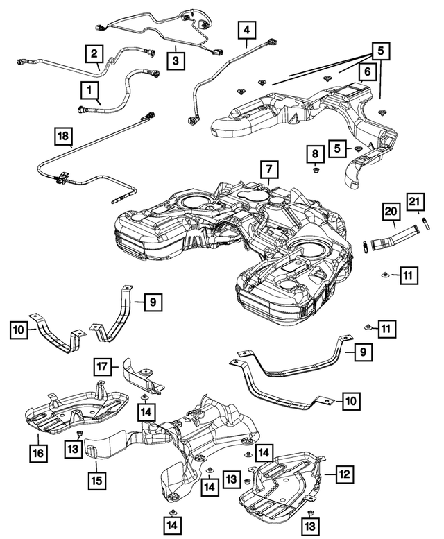 4726070AB - Fuel and Accelerator Pedal: Fuel Tank Strap for Mopar Image