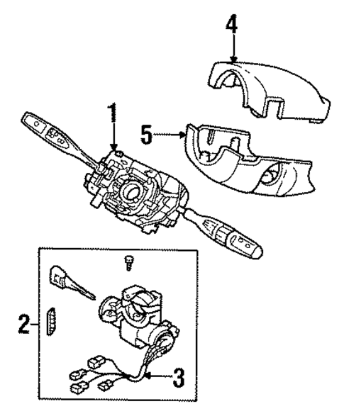 Shroud, Switches & Levers for 1995 Kia Sephia #1