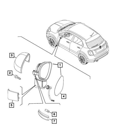 Exterior Mirror for 2016 Fiat 500X #0