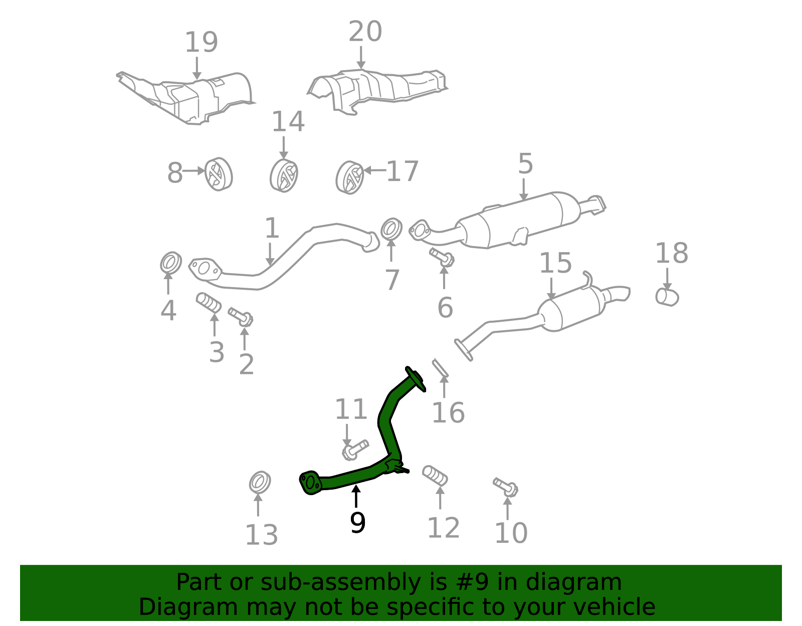 17420-28820 - Exhaust Tail Pipe 2008-2015 Scion xB | Longo Toyota Parts