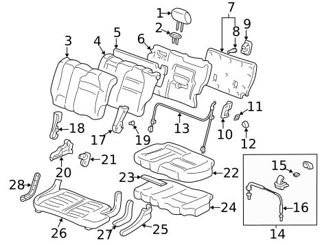Rear Seat Components for 2008 Honda Pilot #0