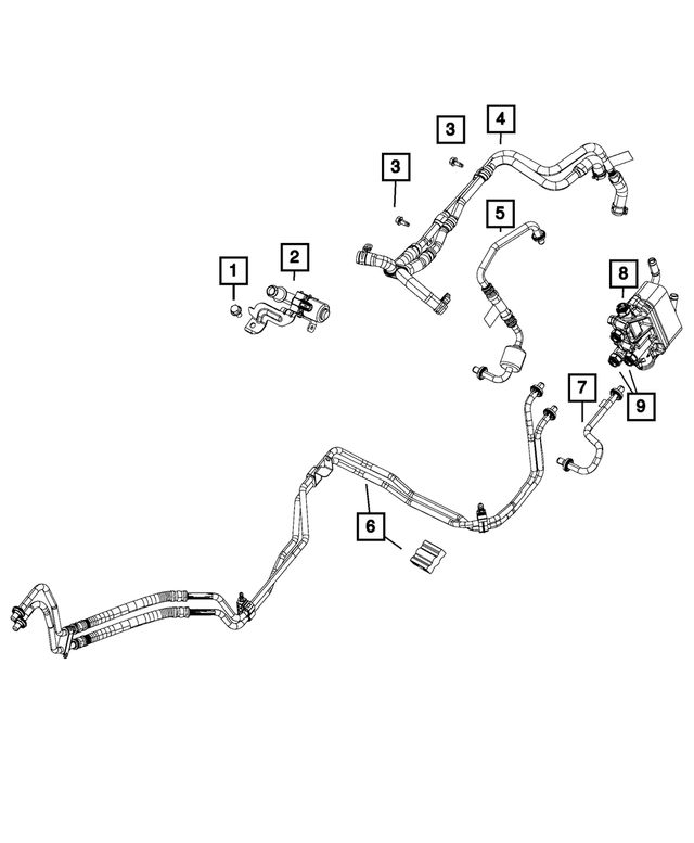 68244080AB - Cooling: Transmission Oil Cooler Tube for Mopar Image image